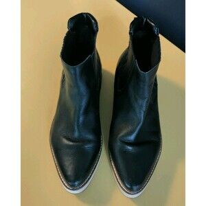 Roolee Leather Prince Booties Women's Ankle Boots Size 7 Black Platform